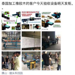 泰國客戶加工橡膠木，原木機械生產線多片鋸