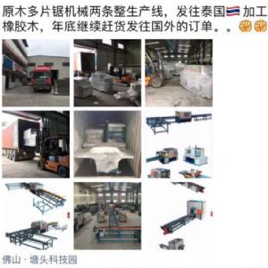 第2個貨柜發往泰國，加工橡膠木原木多片鋸生產線